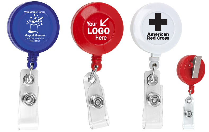 Cord Round Retractable Badge Reel and Badge Holder with Rotating Alligator Clip Attachment Cord Round Retractable Badge Reel and Badge Holder with Rotating Alligator Clip Attachment
